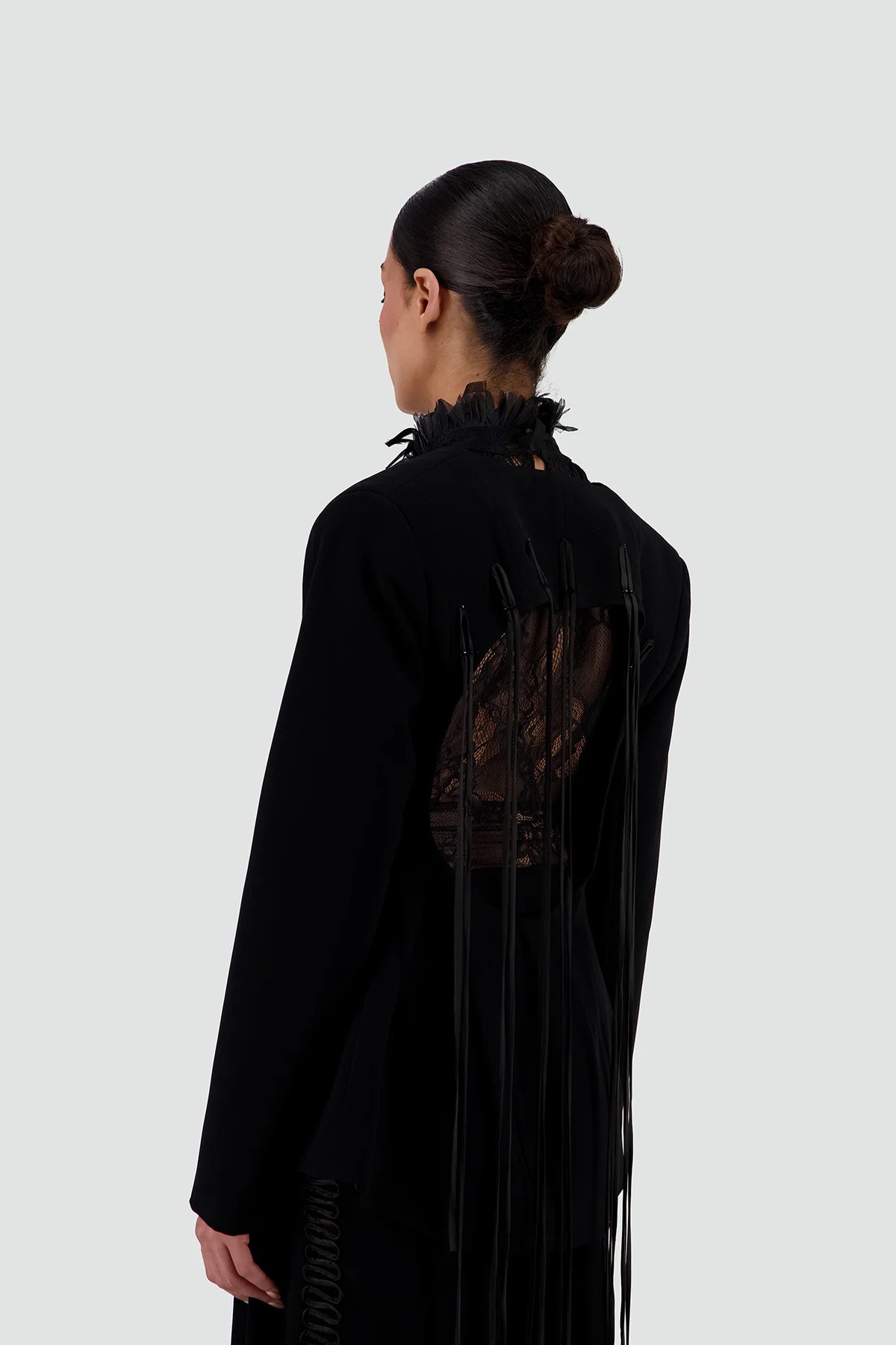 Fringed Open Back Blazer