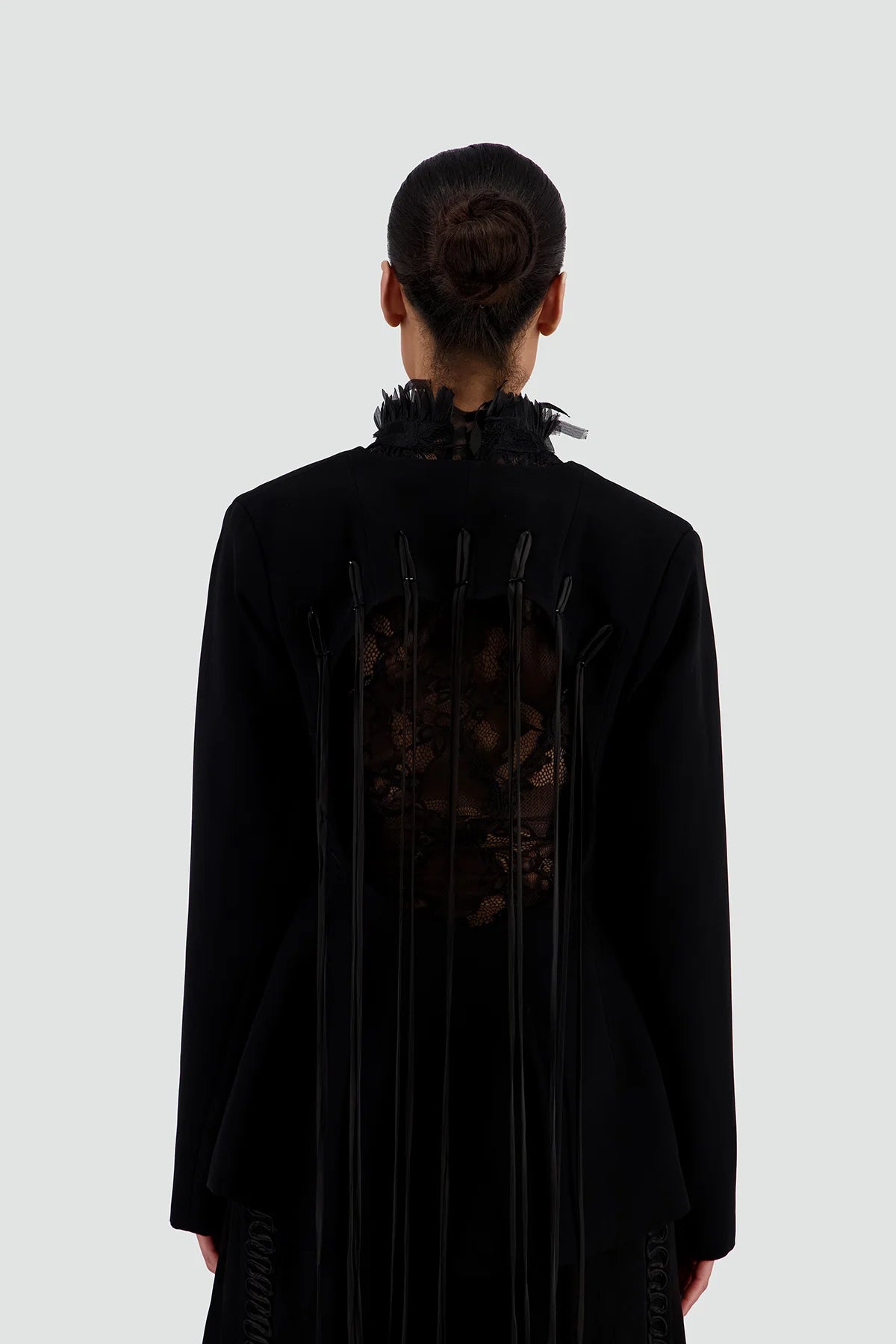 Fringed Open Back Blazer
