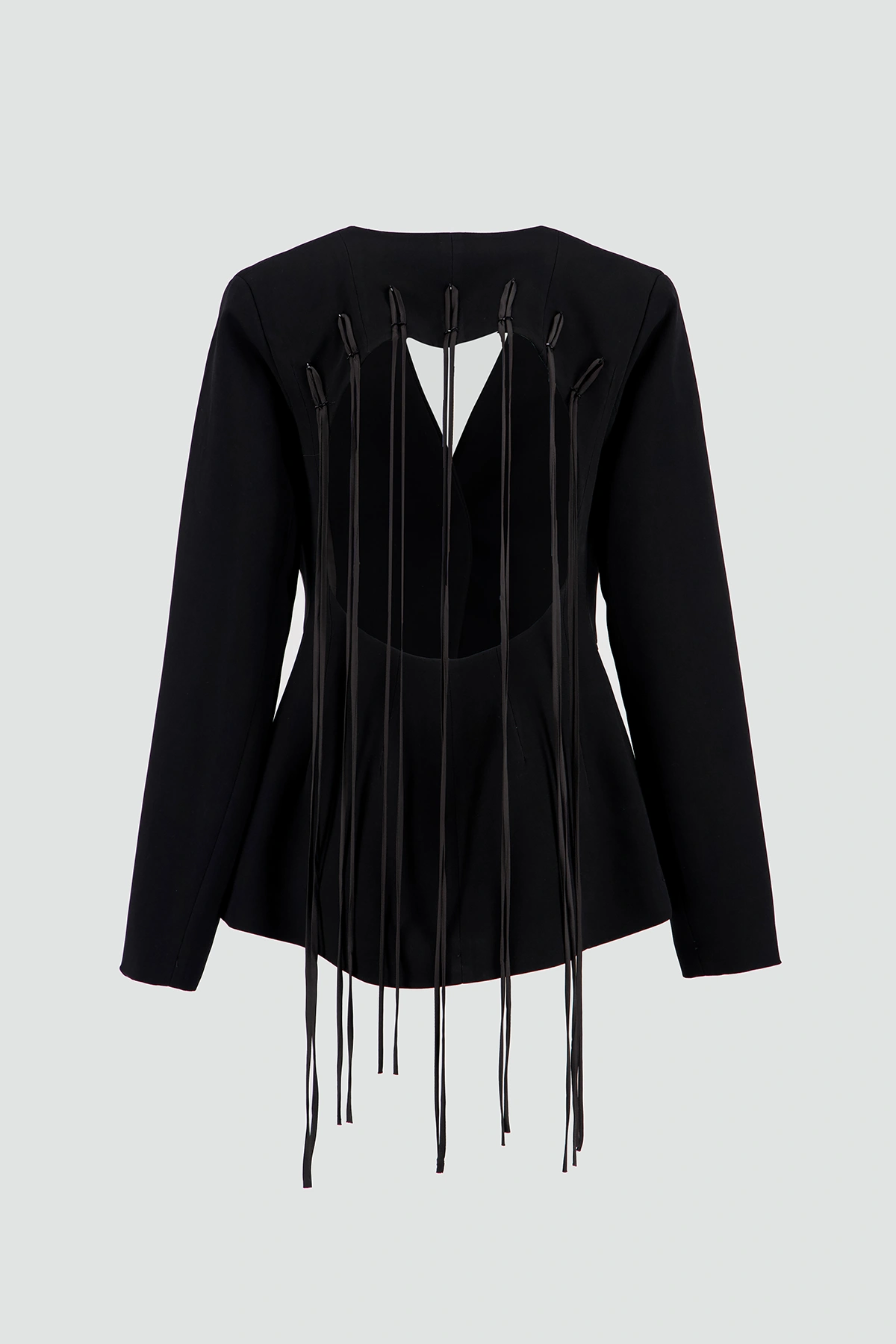 Fringed Open Back Blazer