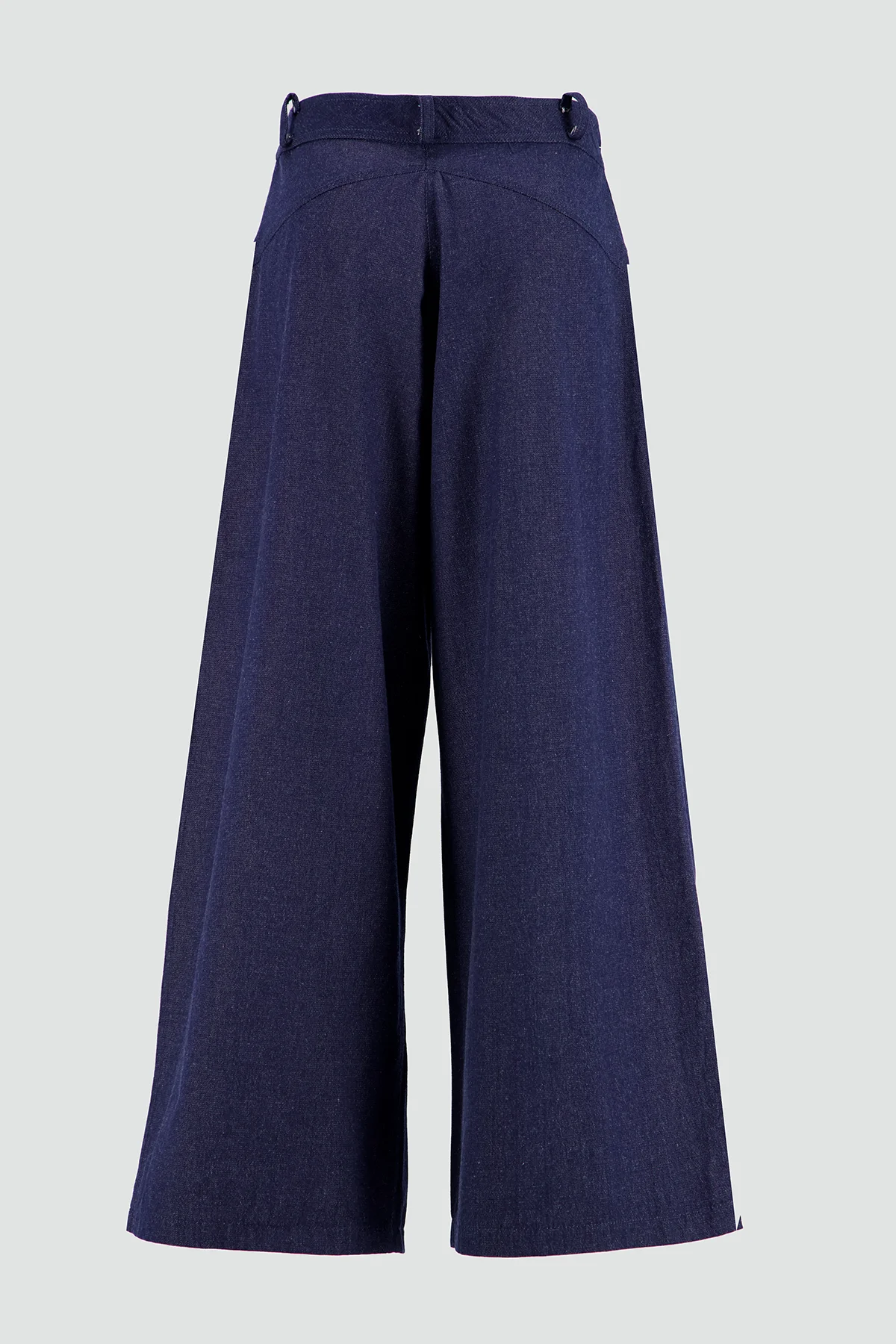 Two-Tone Wide-Leg Denim Trousers